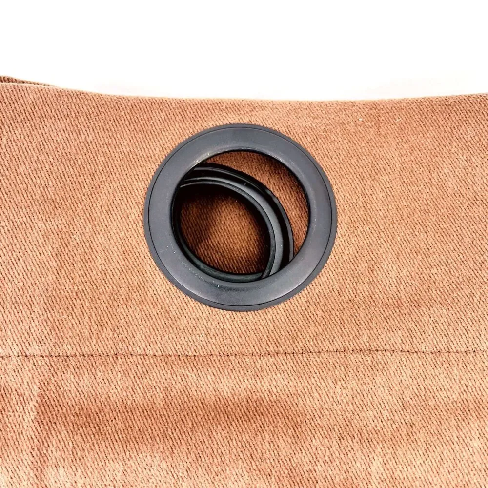 Restoration Hardware Brushed Twill Grommet Drapery Panel Chocolate Brown 50 X 84